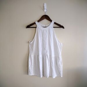 🌿 Old Navy White Sleeveless Blouse Size Large